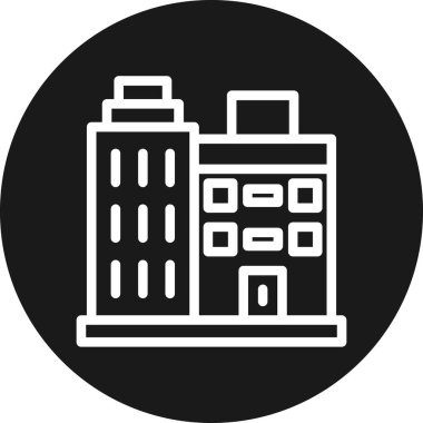 Bina. Web simgesi basit illüstrasyon