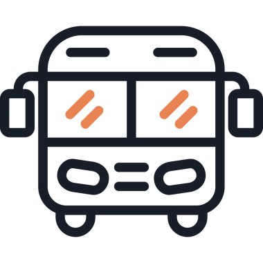 Otobüs. Web simgesi basit illüstrasyon