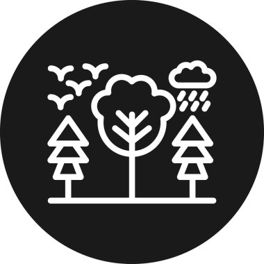 Orman. Web simgesi basit illüstrasyon