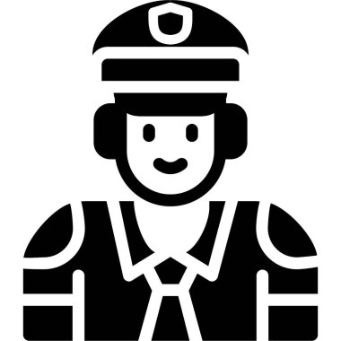 Polis avatar simgesi, vektör illüstrasyonu