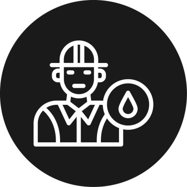 İnşaat mühendisi simgesinin vektör çizimi