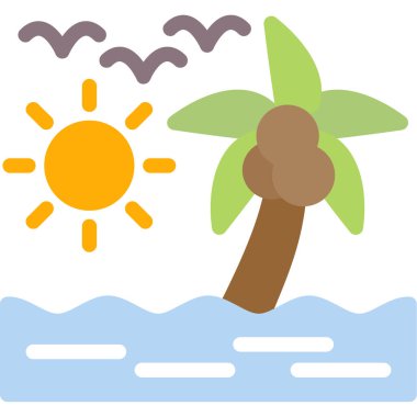 Yaz tatilinde yaz kategorisinde plaj ikonu