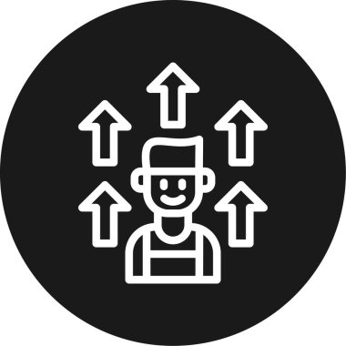 ok simgesi olan adam, basit biçim