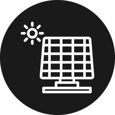 Güneş enerjisi simgesinin vektör illüstrasyonu