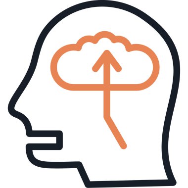 Beyin. Web simgesi basit illüstrasyon