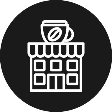 Kahve dükkanı simgesi, vektör illüstrasyonu