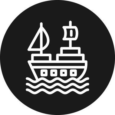 Bir gemi simgesinin vektör çizimi