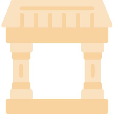 Bir sütunun beyaz arkaplanının vektör çizimi