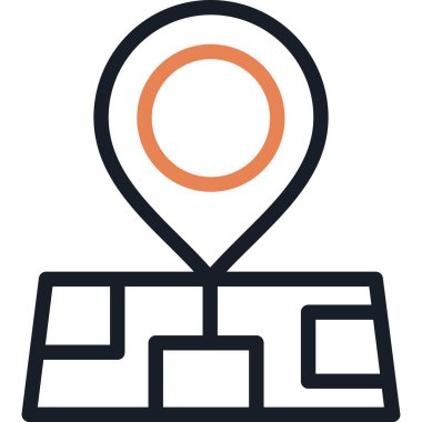 konum simgesi. Web için navigasyon pin vektör simgesinin basit çizimi