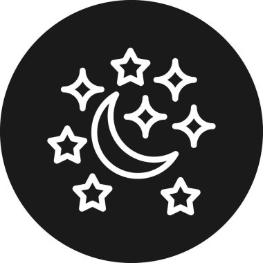gece ay vektör resimleme simgesi