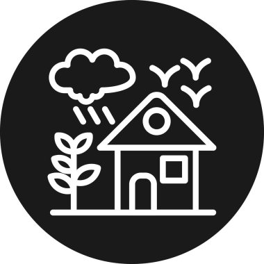 Bir ev simgesinin vektör illüstrasyonu