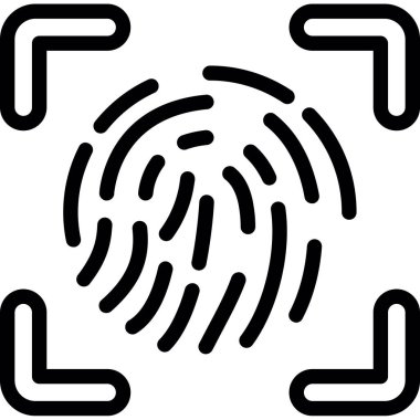 parmak izi simgesi, vektör illüstrasyonu beyaz arkaplanda izole edildi