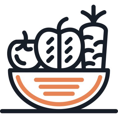 yiyecek meyve ikonu ana hatlarıyla