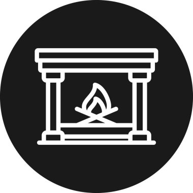 şömine vektör simgesini ateşle