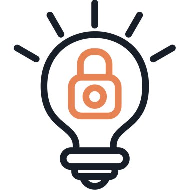 asma kilit simgesi, vektör çizimi