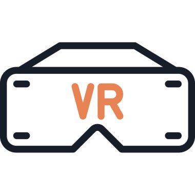 VR gözlük vektör simgesi. Basit tasarım vektörü simgesi beyaz arkaplanda izole edildi