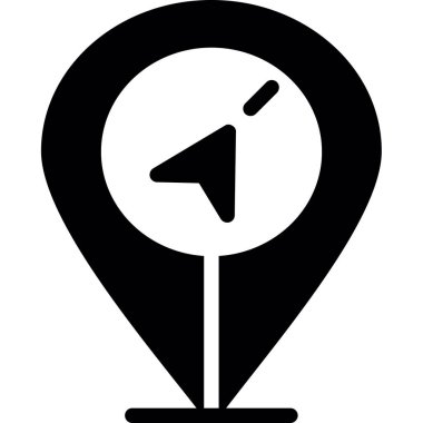 konum simgesi. Web için basit konum pin vektör simgesi çizimi