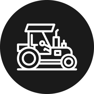 Traktör ikonu. Vektör illüstrasyonu