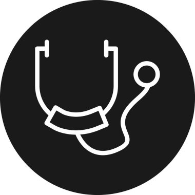 Stetoskop simgesi. Stetoskop vektör simgesi web için basit örnek