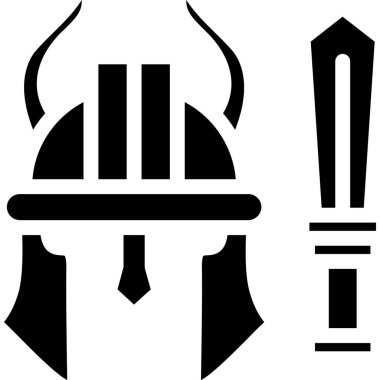 Viking kılıç simgesi basit stilde