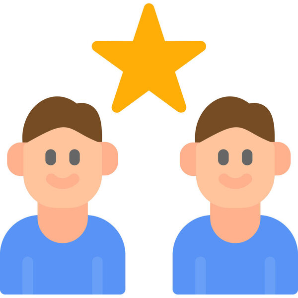 Vector Illustration Of Leadership Team Flat Icon