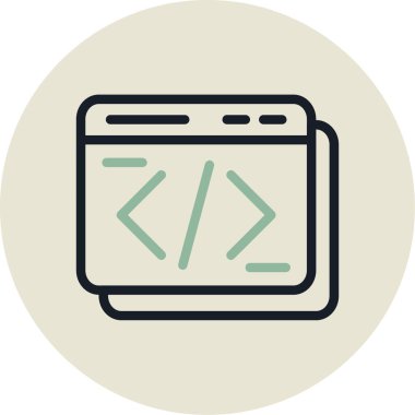 Kodlama. Web simgesi basit illüstrasyon
