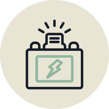 Pil simgesinin vektör illüstrasyonu