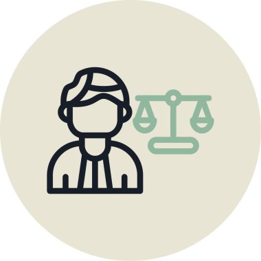 Avukat simgesi, vektör illüstrasyonu