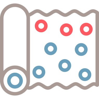 Kırmızı ve mavi renkli bir karikatür simgesinin vektör çizimi