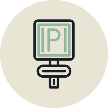 Park ediyor. Web simgesi basit illüstrasyon