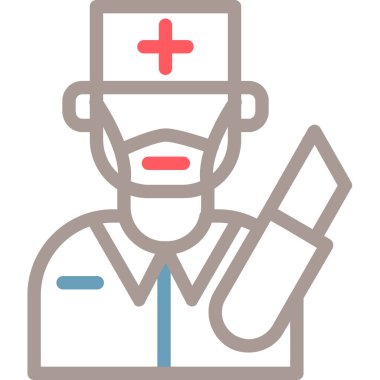 Tıbbi bakım ikonu. Web için hasta vektör simgelerinin özet çizimi