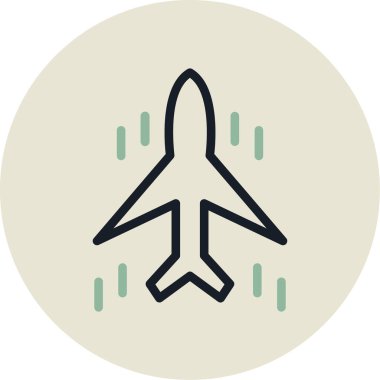 Düzlem simgesi, seyahat konsepti, vektör illüstrasyonu