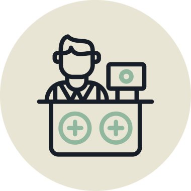 doktor simgesi, vektör illüstrasyonu