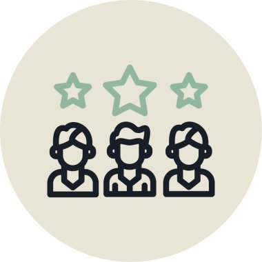 Yıldız sembolü vektör tasarımı olan bir grup insan