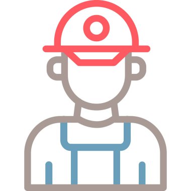 Mühendis. Web simgesi vektör illüstrasyonu