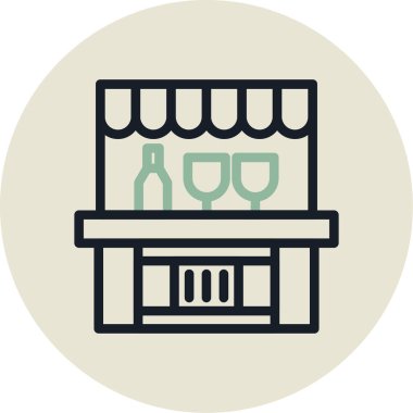 Mağaza. Web simgesi basit illüstrasyon