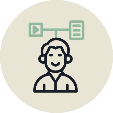 Video çağrı simgesi olan kişilerin vektör illüstrasyonu