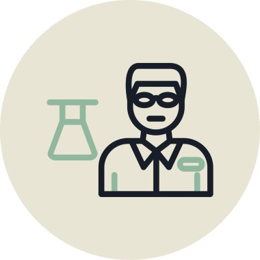 Mikroskop simgesine sahip bilim adamı