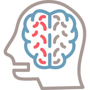 Beyin. Web simgesi vektör illüstrasyonu