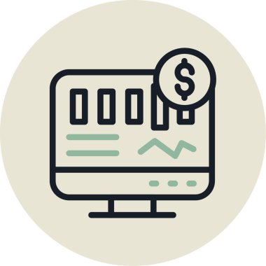 iş ve finans satırı vektör simgesi.