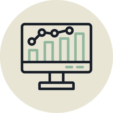 Monitör. Web simgesi basit illüstrasyon