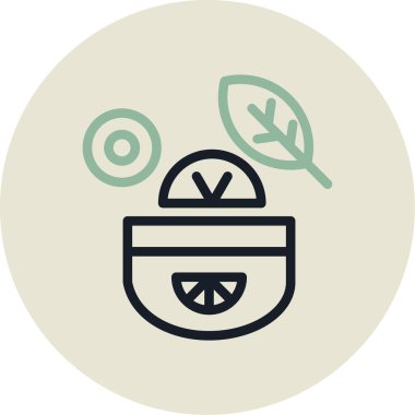 Tatlı bir karikatür ve yemeğin vektör çizimi