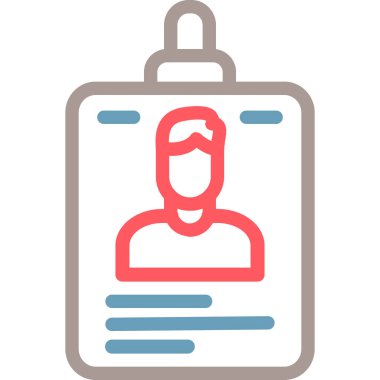 kimlik kartı simgesi vektör illüstrasyonu basit tasarım