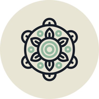 çiçek mandala süsü izole edilmiş simge