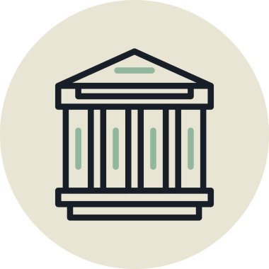 Banka. Web simgesi basit illüstrasyon