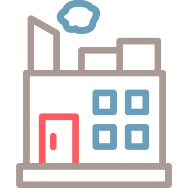 Bina. Web simgesi basit illüstrasyon