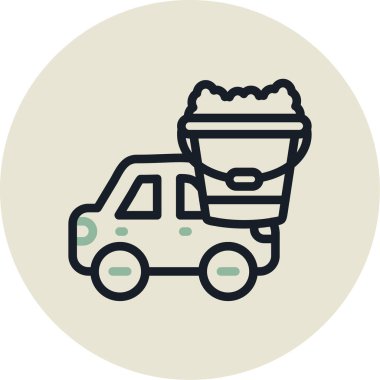 Araba ikonu. Web için basit kamyon vektör simgesi çizimi