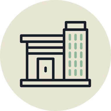 Bina. Web simgesi basit illüstrasyon