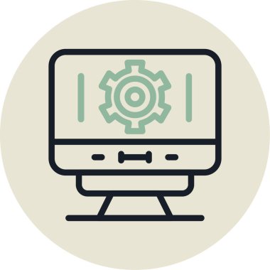 bilgisayar ekran simge vektör çizim