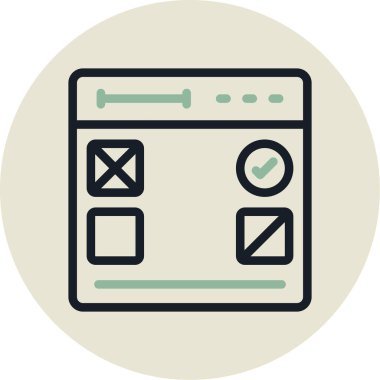 tarayıcı web sayfası basit simge, vektör illüstrasyonu